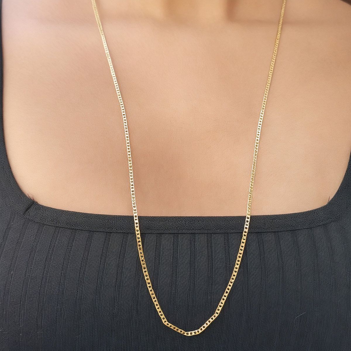 ANDREA COGGIOLA JOYAS - Cadena Chadi Eslabón Plano Enchapado Oro 18K