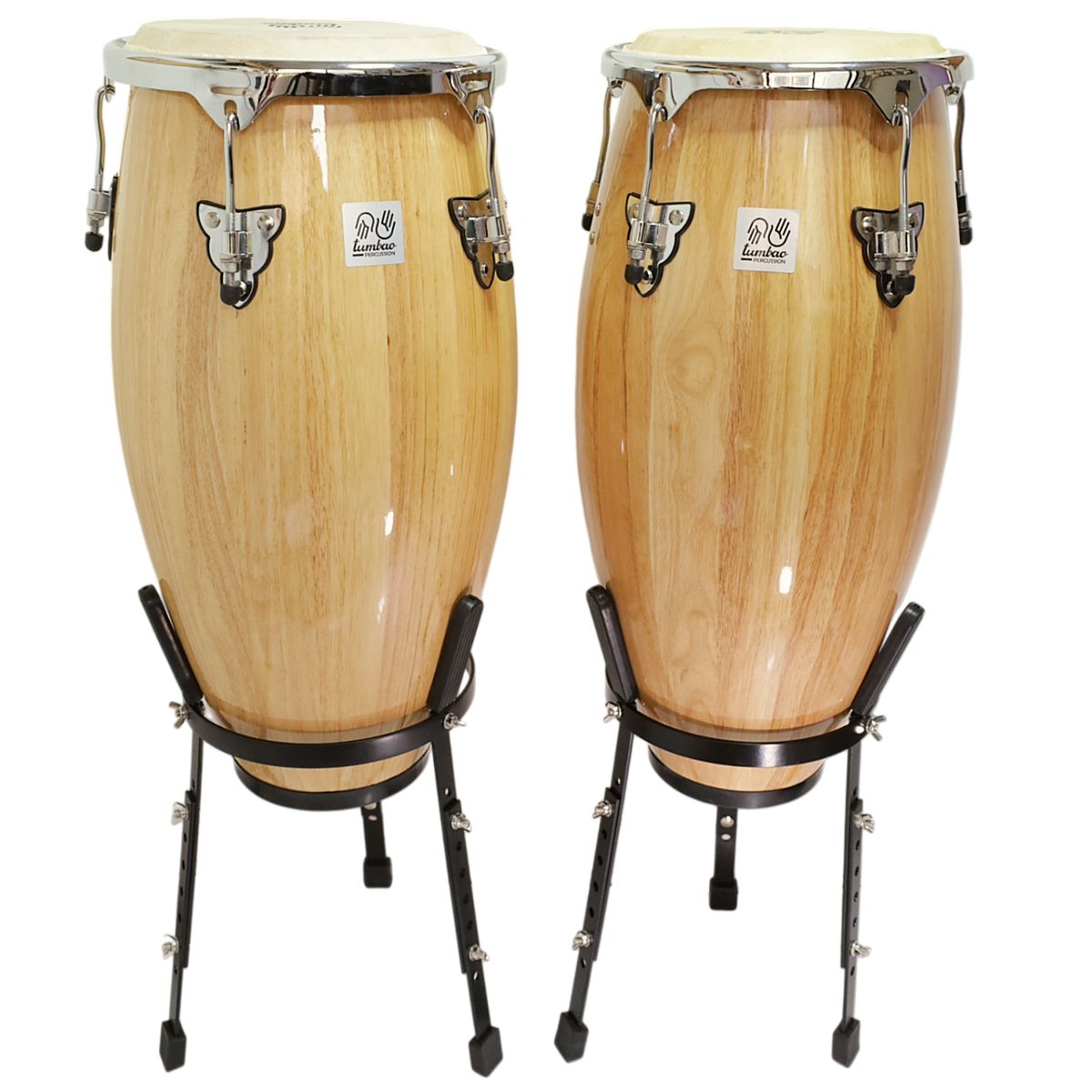 TUMBAO - Set conga 10 & 11 xH28'' natural + stand