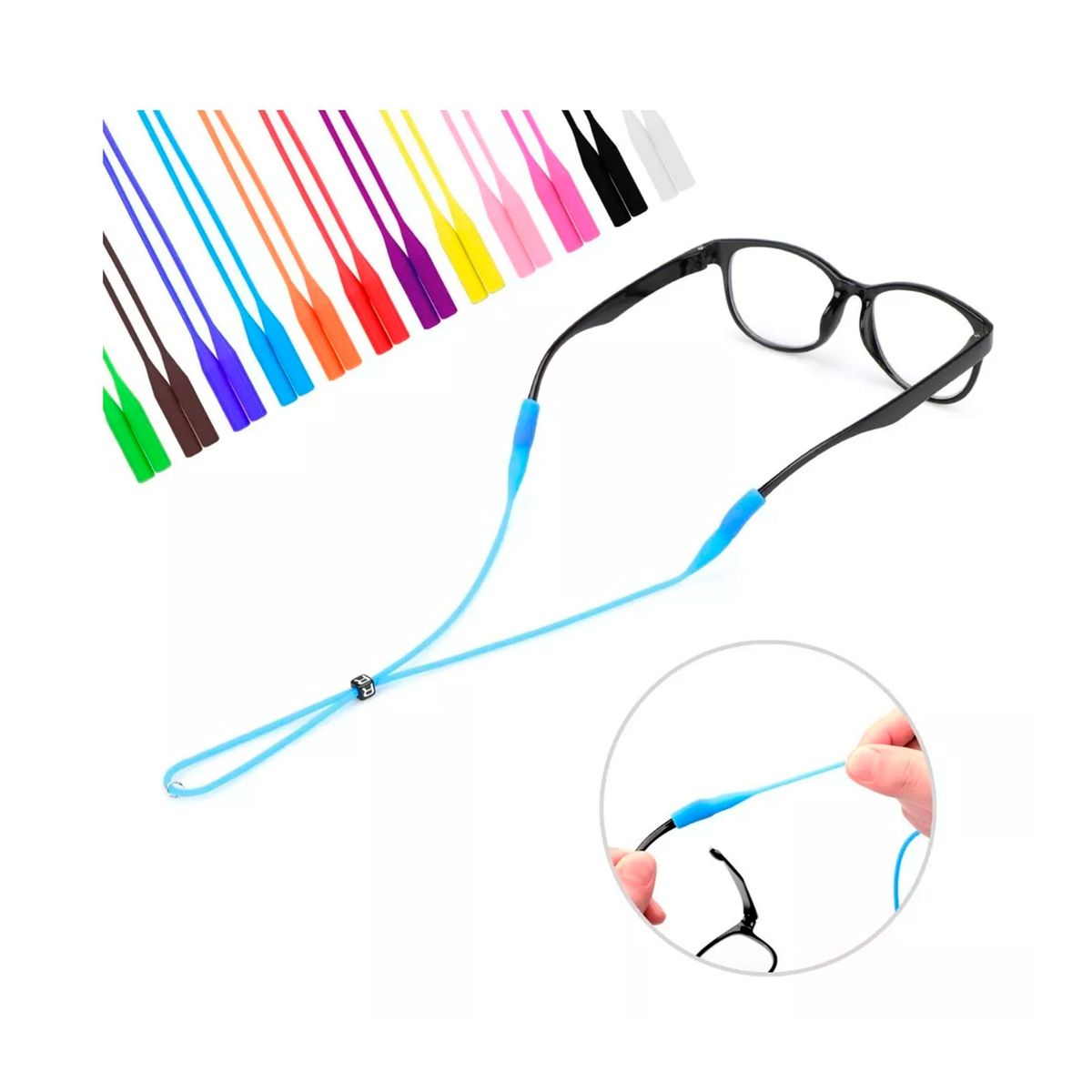 GENERICO - Set 12 Sujeta Lentes De Silicón Para Niño Con Ajustador