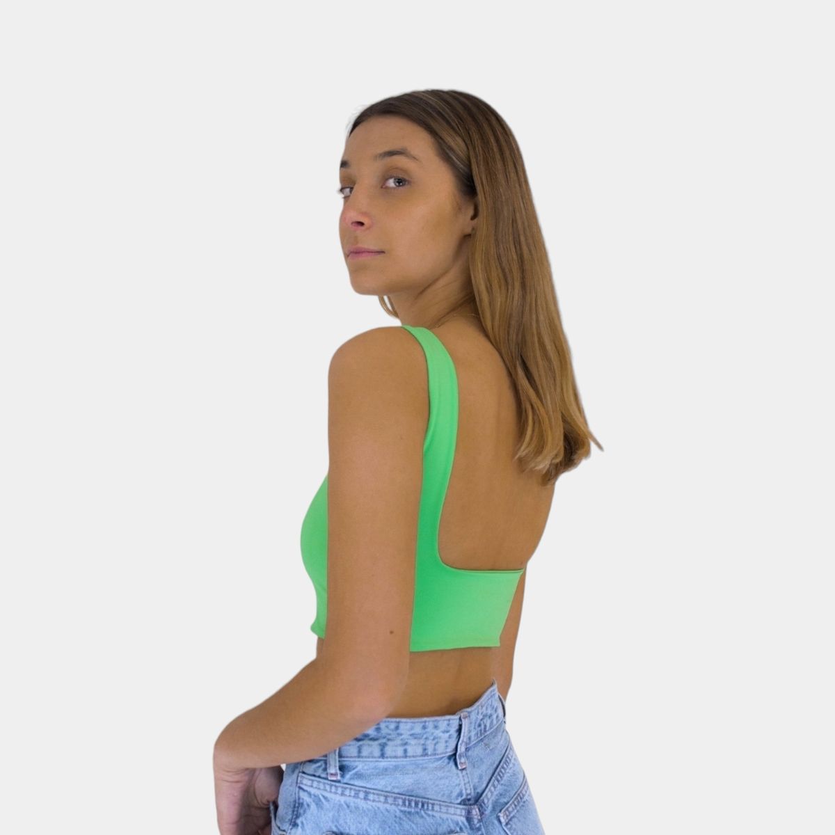 COYOTE ROSA - Crop Top Georgina Verde Sin Espalda Coyote Rosa