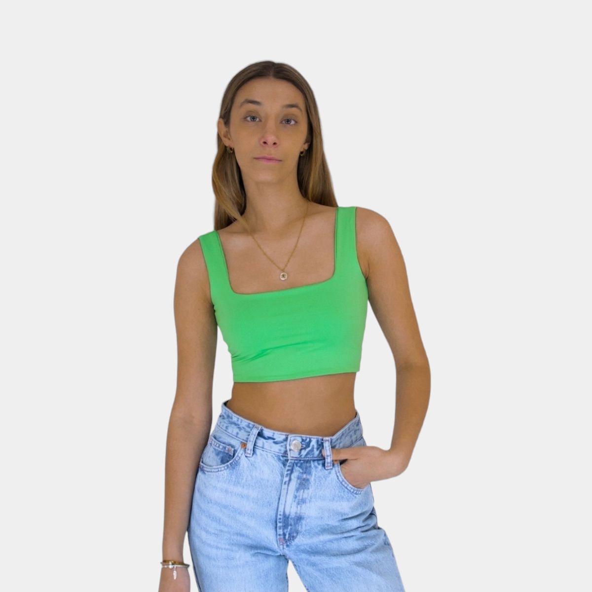 COYOTE ROSA - Crop Top Georgina Verde Sin Espalda Coyote Rosa
