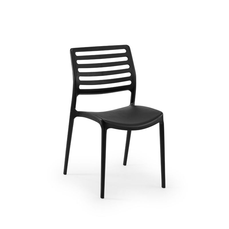 ROCA NEGRA - Silla Louise de polipropileno reforzado con fibra de vidrio color Negro