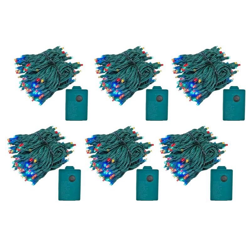 GENERICO - Pack X6 Luces Navidad Corriente 10 Mts 100 Led Multicolor