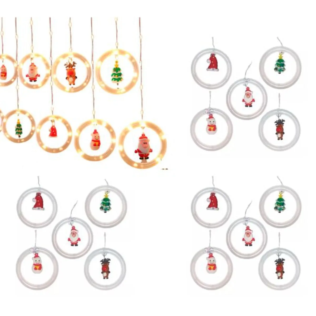 GENERICO - Pack X3 Guirnalda Navidad Aros De Luz Decorativos 3mts Usb