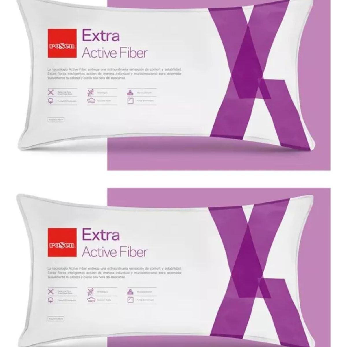 ROSEN - Pack de 2 Almohadas Rosen extra 50x90 cm