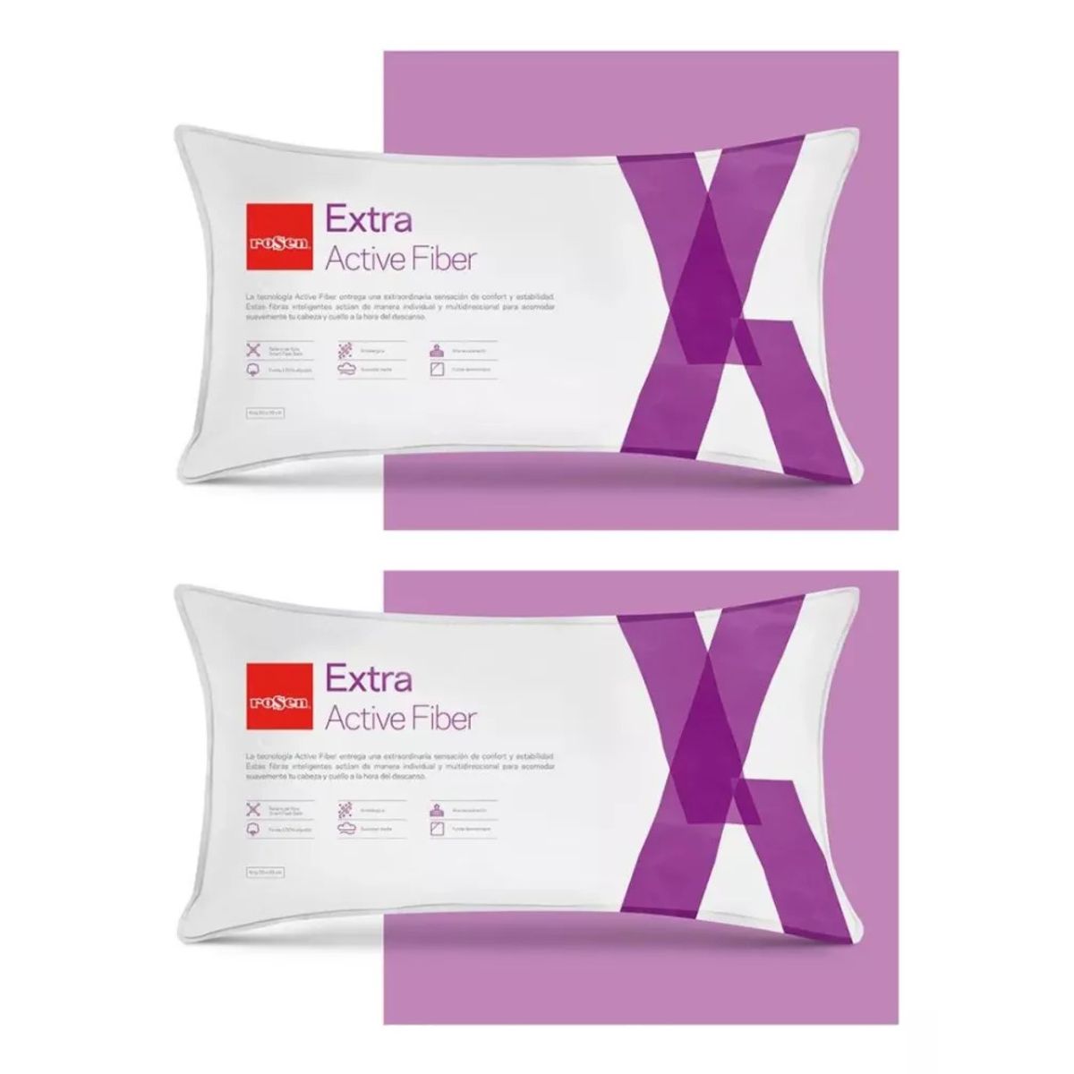 ROSEN - Pack de 2 Almohadas Rosen extra 50x90 cm