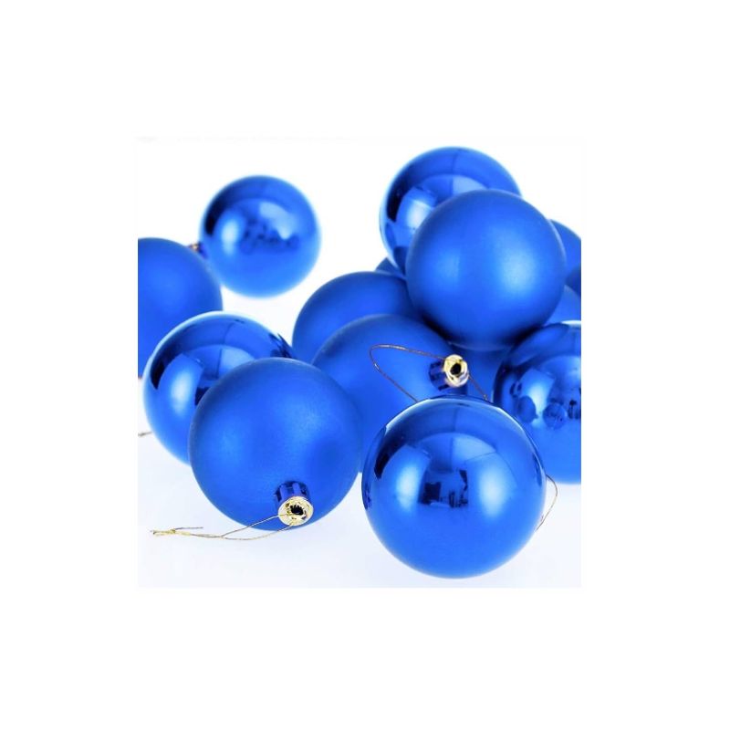 GENERICO - Set 12 Bolas Para Árbol De Navidad Azul