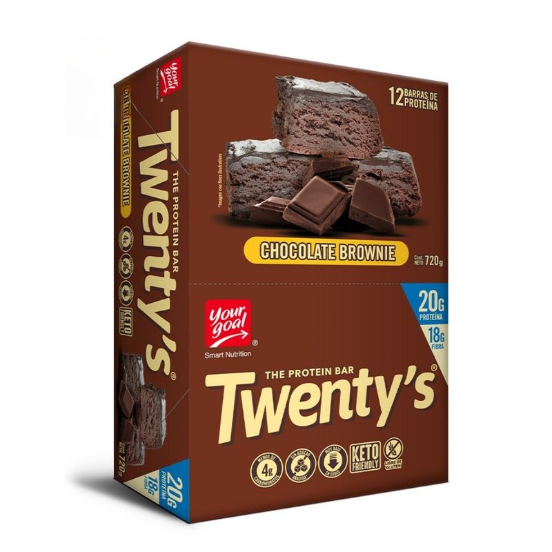 YOURGOAL - Barras De Proteina Yourgoal Twentys 12u Chocolate Brownie.