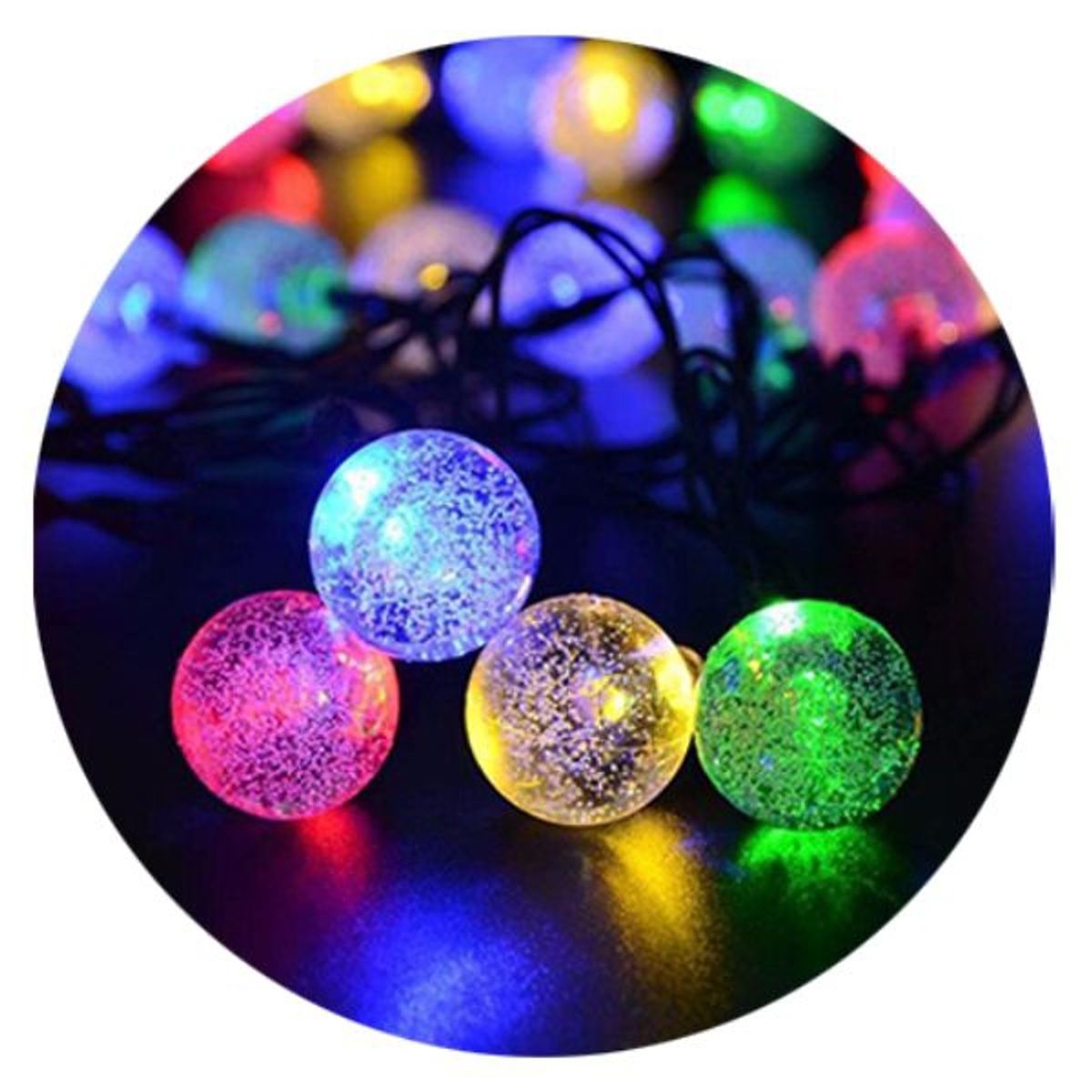 GENERICO - Pack X3 Luces Led Bolitas Multicolor Solar Navidad