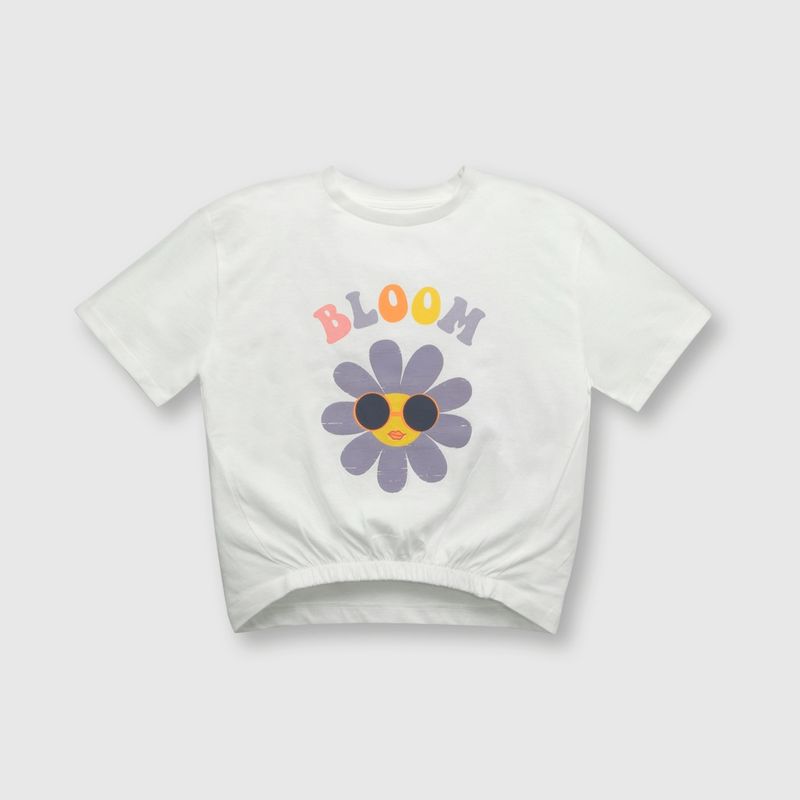 COLLOKY - Polera de niña flor off white (2 a 12 años) 12 12