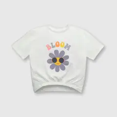 COLLOKY - Polera de niña flor off white (2 a 12 años) 12 12