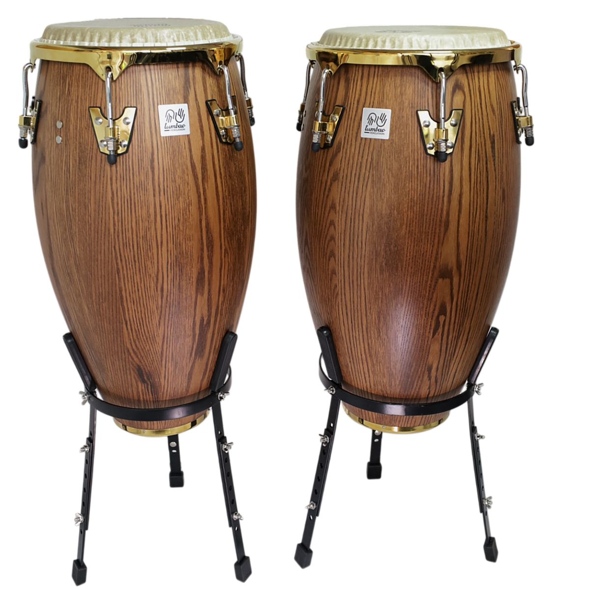 TUMBAO - Set conga 11.75 & 12.5xH30'' café oscuro + stand