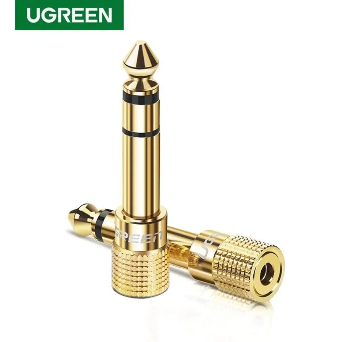 UGREEN - Adaptador Gold Estéreo JACK 3.5MM H/M JACK 6.3MM UGREEN 20503