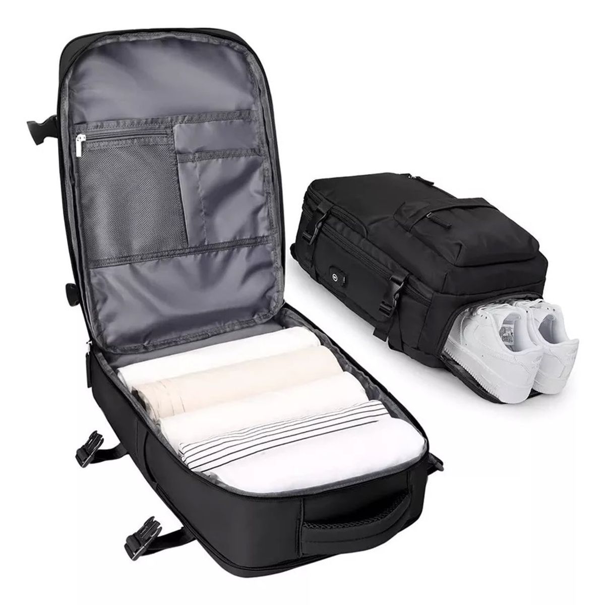 GENERICO - Mochila Viaje Cabina Avión Viral Impermeable Zapatos Usb