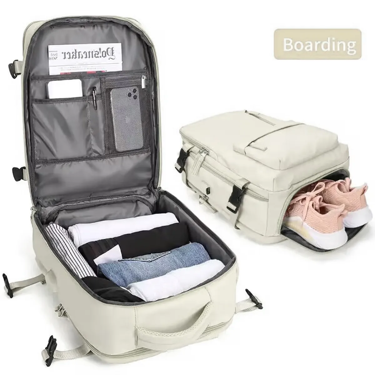 GENERICO - Mochila Viaje Cabina Avión Viral Impermeable Zapatos Usb