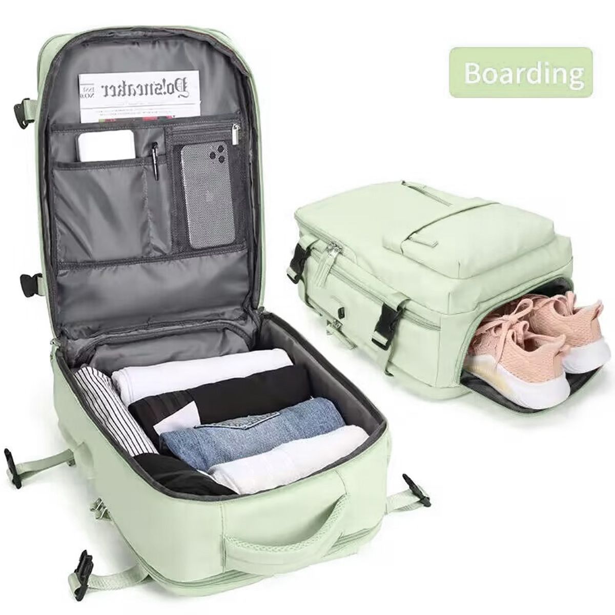 GENERICO - Mochila Viaje Cabina Avión Viral Impermeable Zapatos Usb