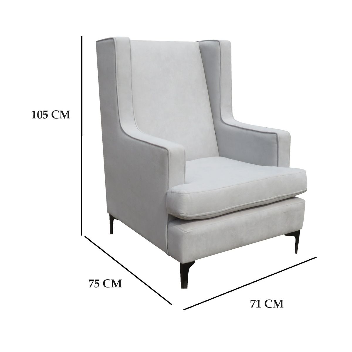 ALMORE - POLTRONA SINGAPUR GRIS CLARO