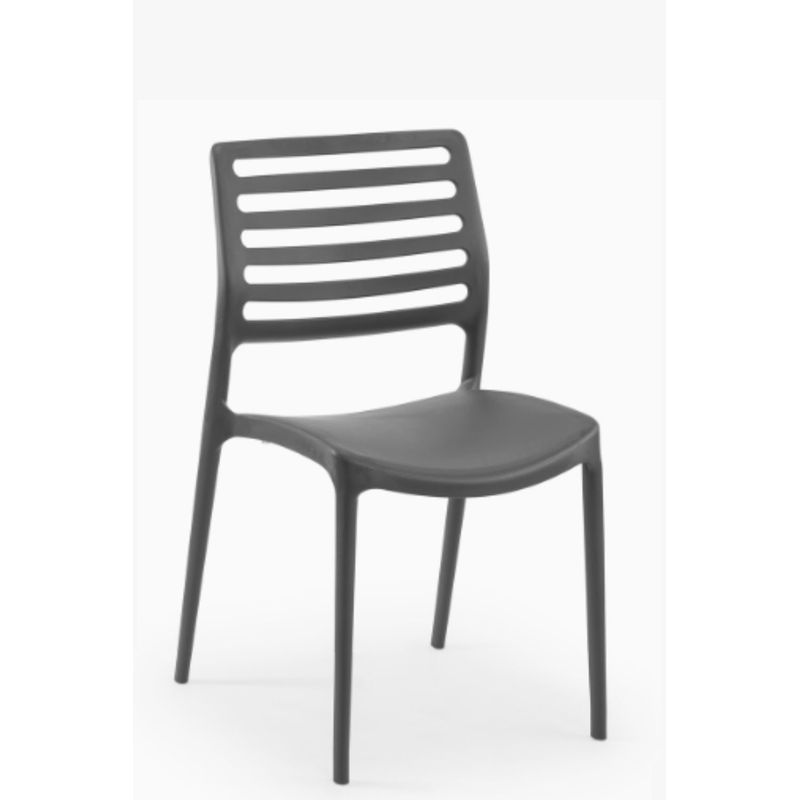 ROCA NEGRA - Silla Louise de polipropileno reforzado con fibra de vidrio color Grafito
