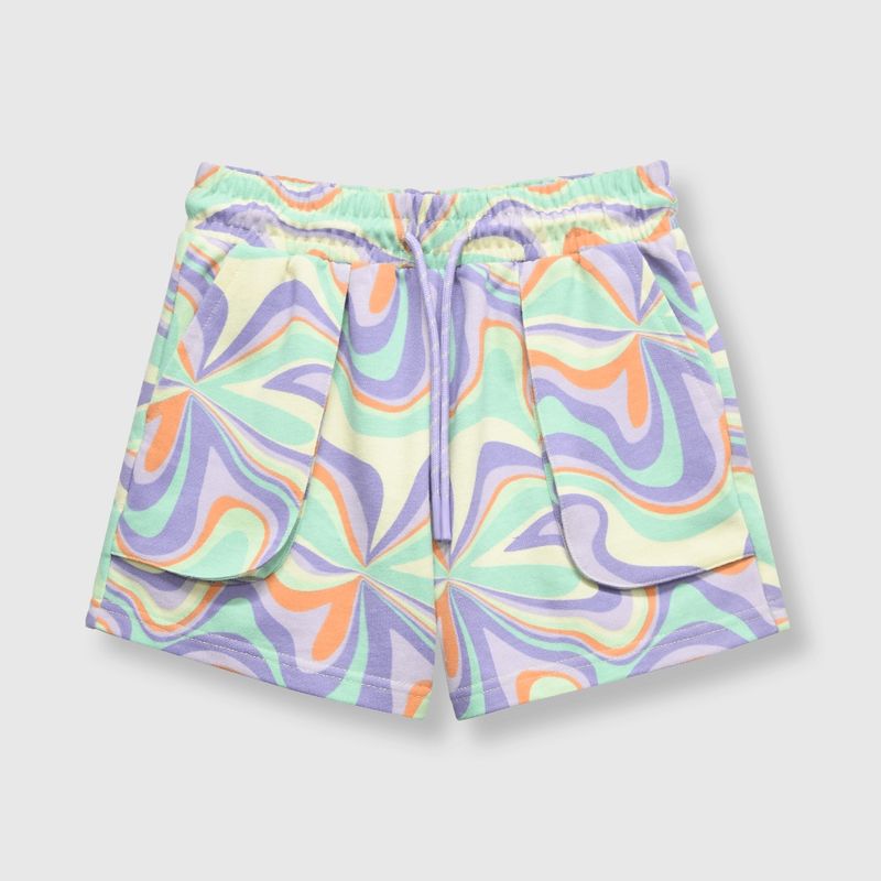 COLLOKY - Short de niña sicodelico lila (2 a 12 años) 3-4 Años