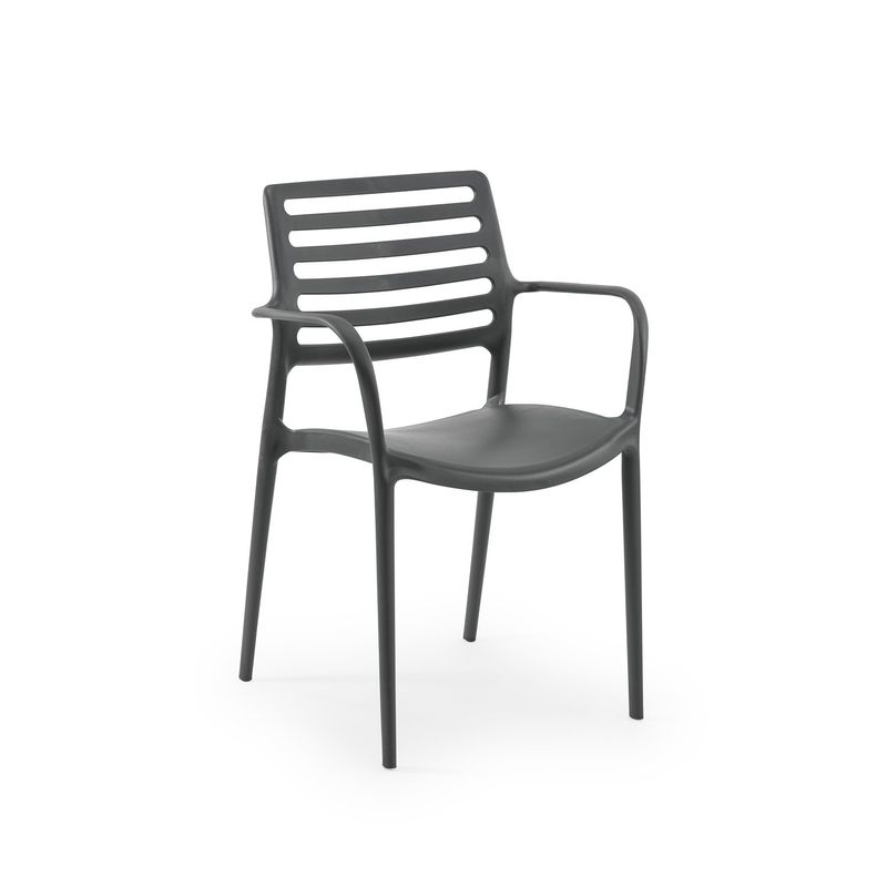 ROCA NEGRA - Silla Louise XL de polipropileno reforzado con fibra de vidrio color Grafito