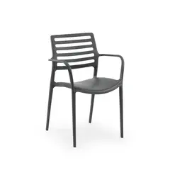 ROCA NEGRA - Silla Louise XL de polipropileno reforzado con fibra de vidrio color Grafito