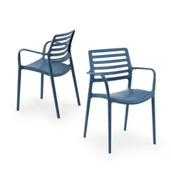 ROCA NEGRA - Silla Louise XL de polipropileno reforzado con fibra de vidrio color Azul