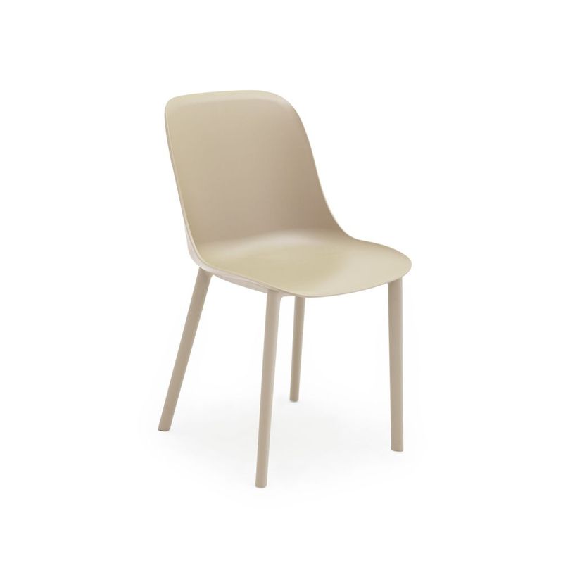 ROCA NEGRA - Silla Shell P de polipropileno reforzado con fibra de vidrio color Beige