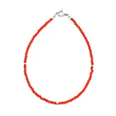 COGGIOLA - Pulsera Cristal Rojo Plata Fina 925