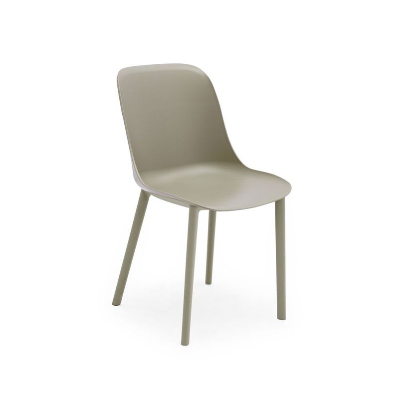 ROCA NEGRA - Silla Shell P de polipropileno reforzado con fibra de vidrio color Cement Gray