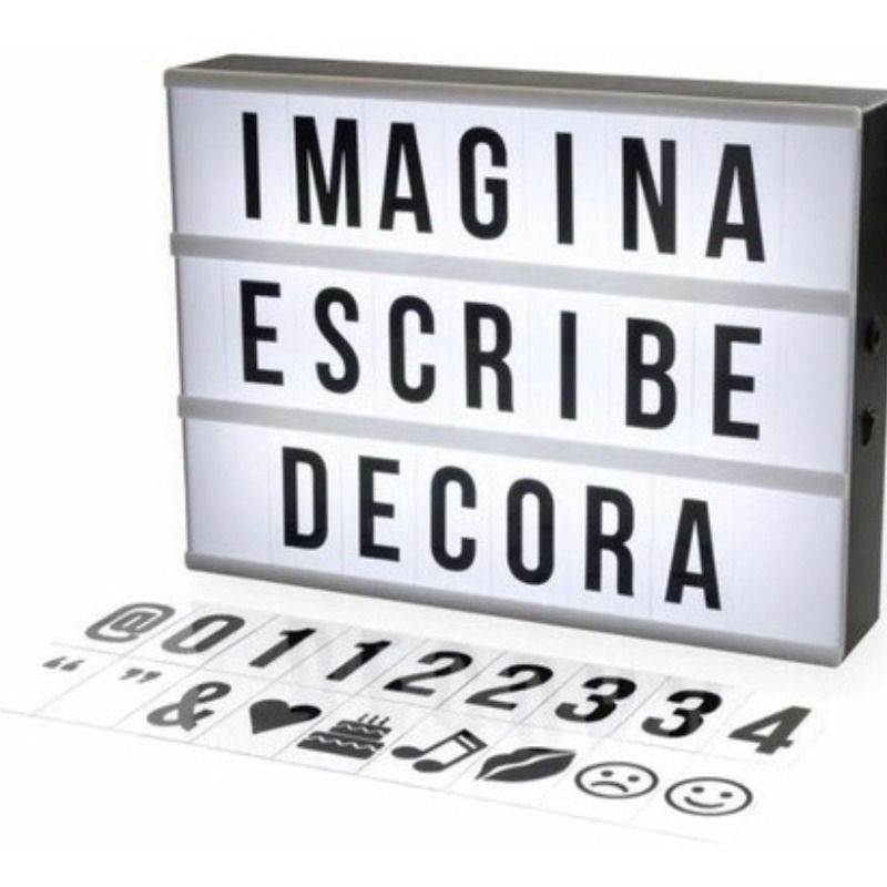 U BUY - Pizarra A4 Caja De Luz Led Lightbox Con Letras Y Emojis