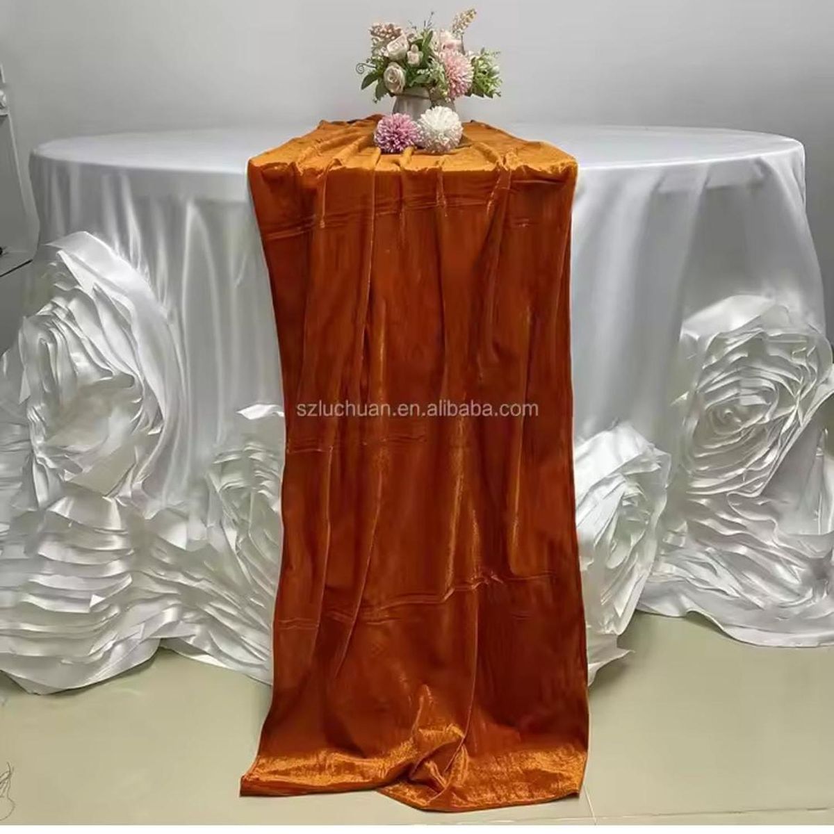 TERRA ESTILO - Camino de Mesa Velvet Terracota Terciopelo