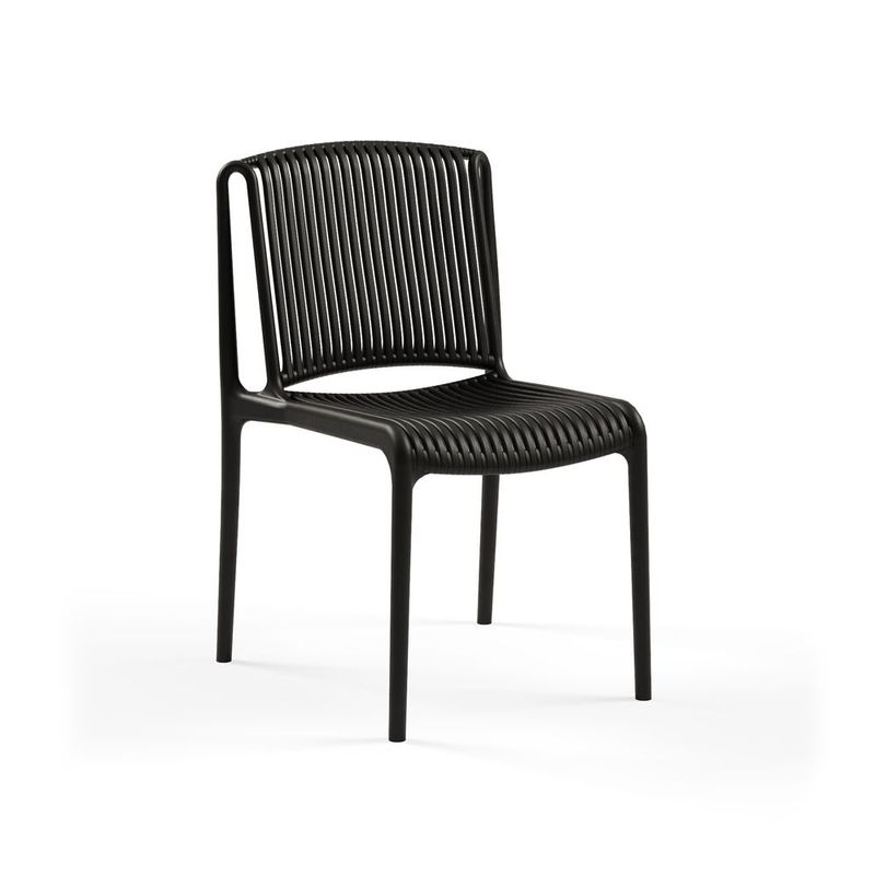 ROCA NEGRA - Silla Nes de polipropileno reforzado con fibra de vidrio color Negro
