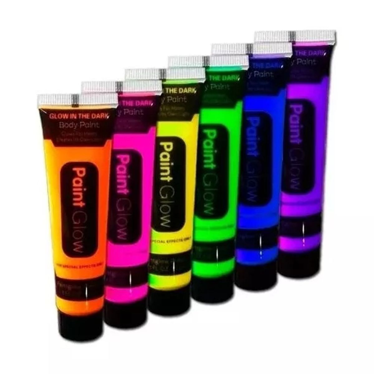 GENERICO - Pack 6 Pinturas Neón Flúor Cuerpo Cara.