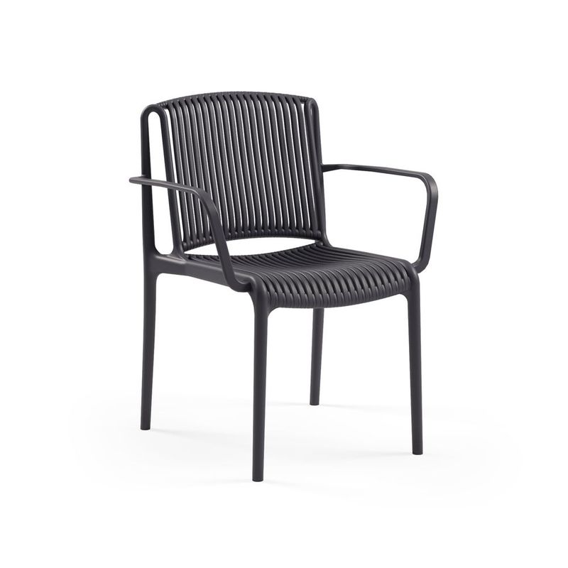 ROCA NEGRA - Silla Nes XL de polipropileno reforzado con fibra de vidrio color Negro