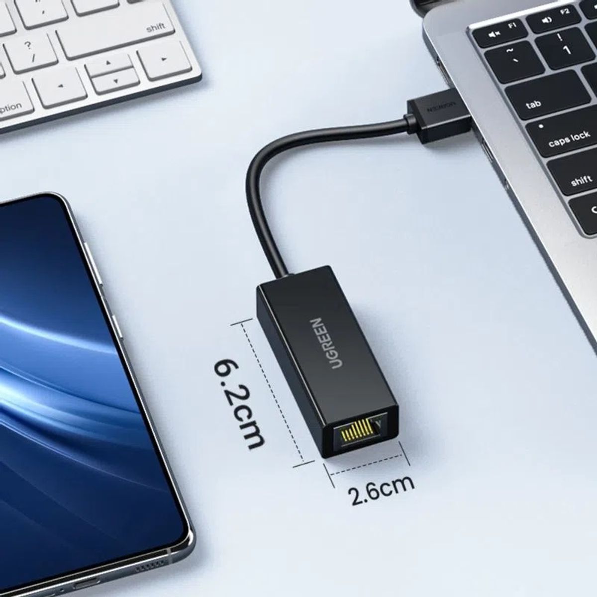 UGREEN - Adaptador Para Internet USB-A 3.0 /RJ45 GIGABIT ABS NEGRO