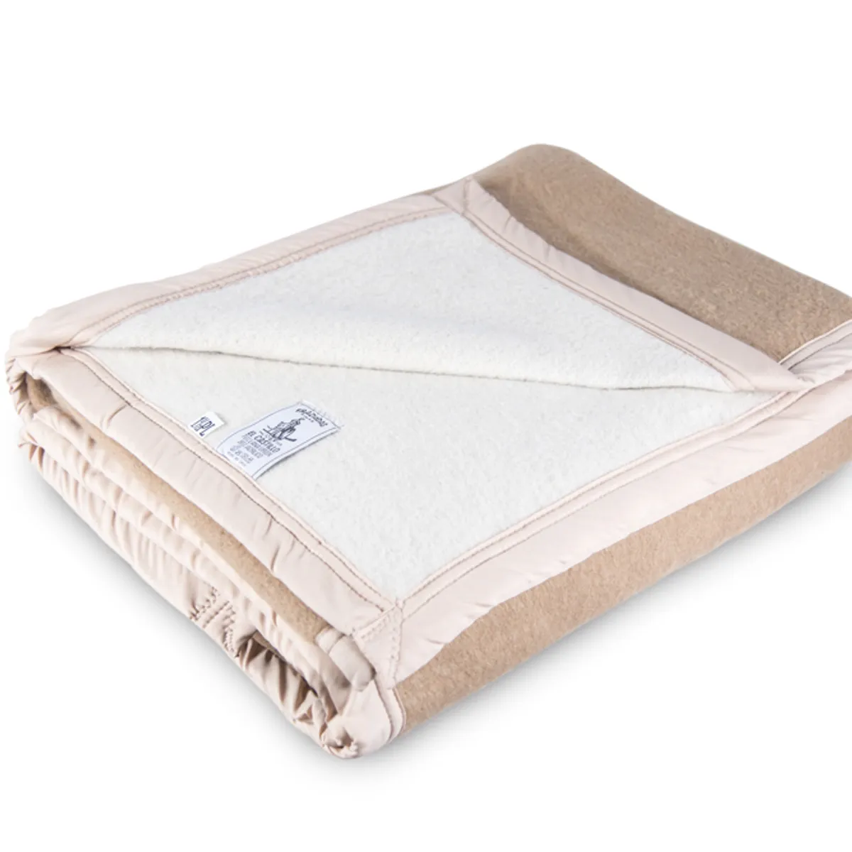 EL CASTILLO FRAZADAS - Frazada 70% Lana, 30% Acrílico Beige 2,5 plazas