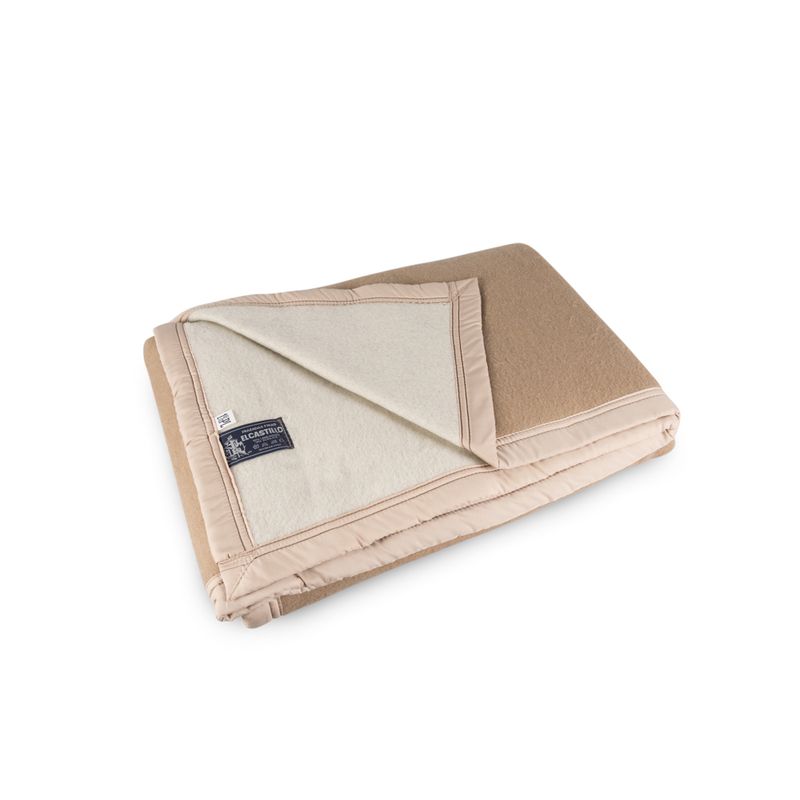 EL CASTILLO FRAZADAS - Frazada 90% Lana, 10% Acrílico Beige 2,5 plazas