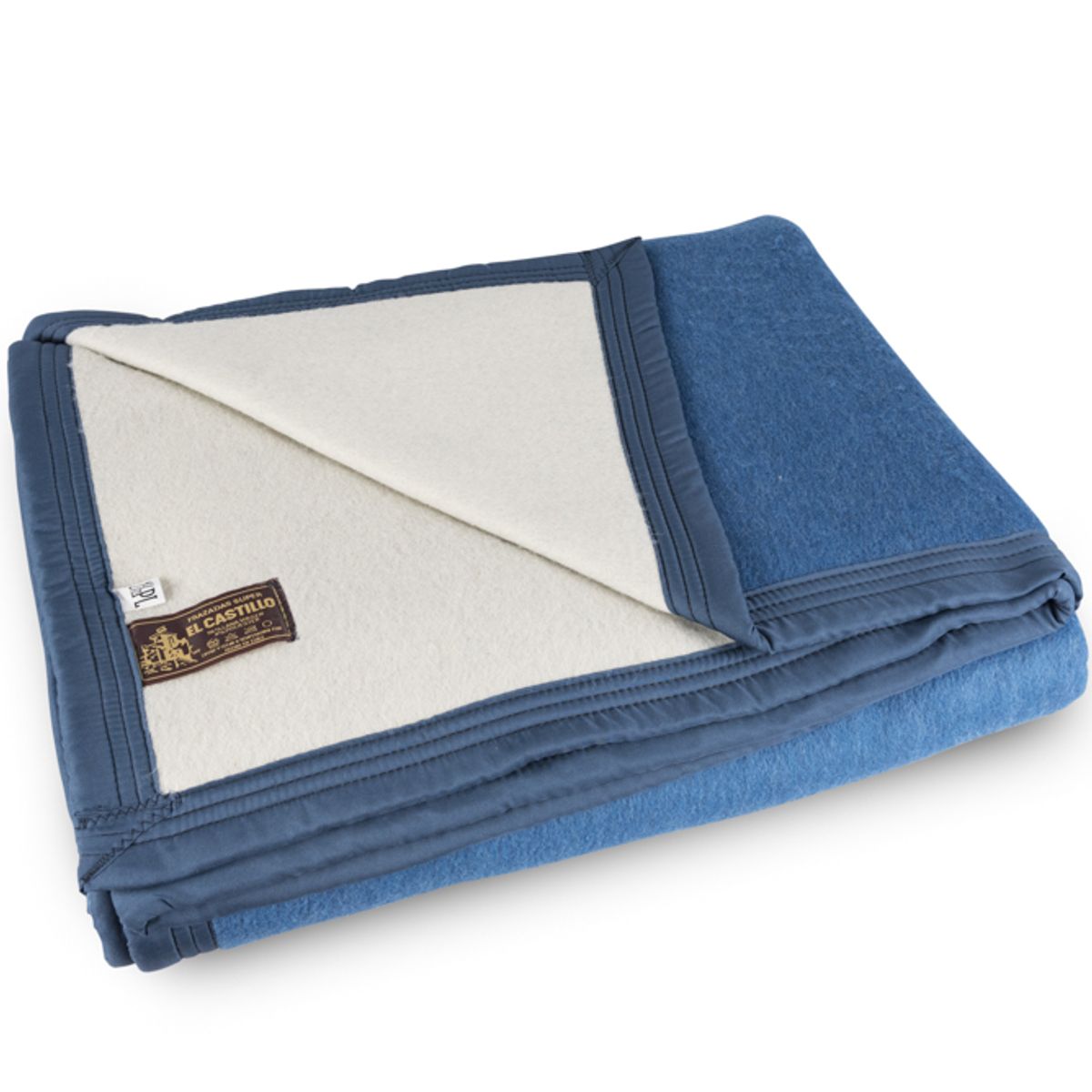 EL CASTILLO FRAZADAS - Frazada  100% Lana Virgen Azul 1 plaza