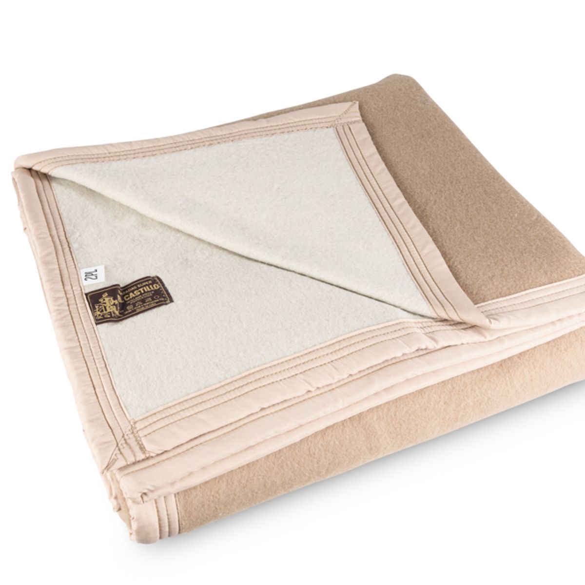 EL CASTILLO FRAZADAS - Frazada  100% Lana Virgen Beige 1,5 plazas