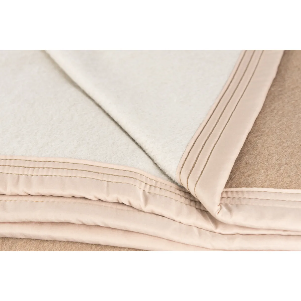 EL CASTILLO FRAZADAS - Frazada  100% Lana Virgen Beige 2 plazas