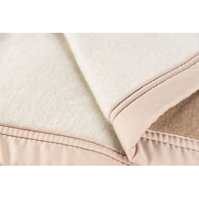 Imagen 2 del producto Frazada 100% Lana Virgen Beige 2,5 plazas