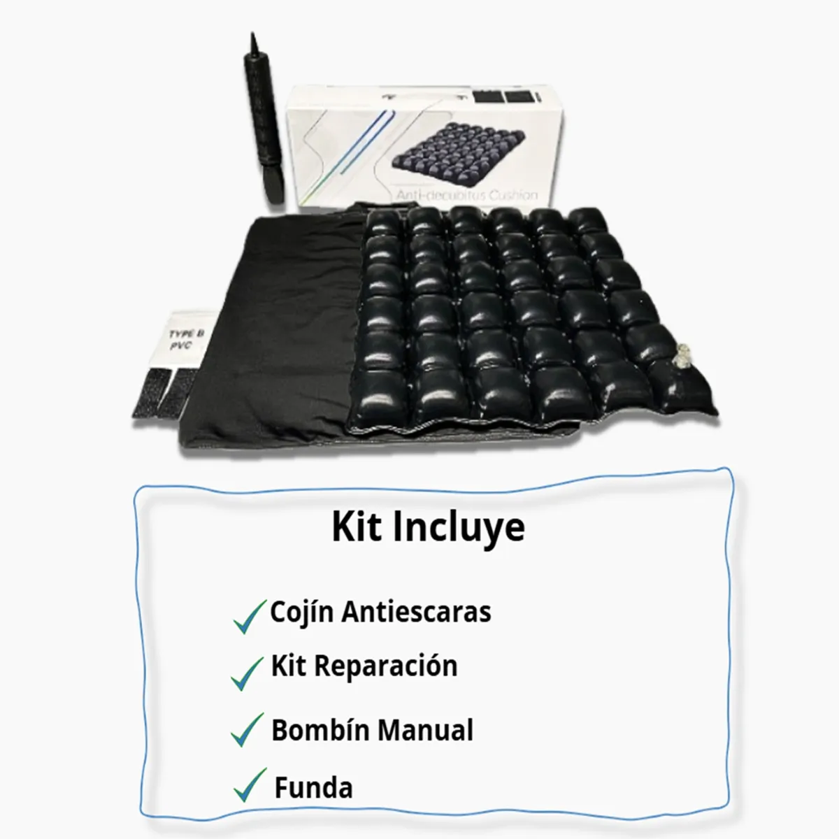 ONEDER - Cojin Antiescaras Flotacion Seca Celdas De Aire Con Funda