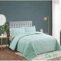 Cobertor de verano tipo Quilt con fundas - Reversible 2 Plazas - Menta