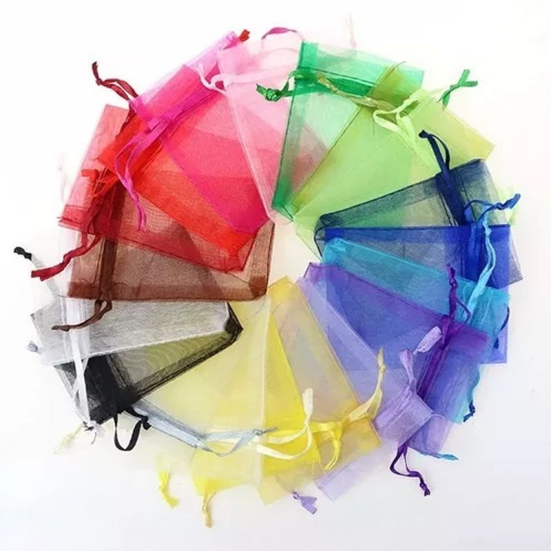 GENERICO - Bolsas De Organza 9 X 12 Cm 100 Unds. Var. De Colores