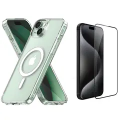 GENERICO - Carcasa Con Magsafe Para iPhone 15 + Lamina de Vidrio