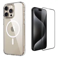 GENERICO - Carcasa Con Magsafe Para iPhone 15 Pro + Lamina De Vidrio