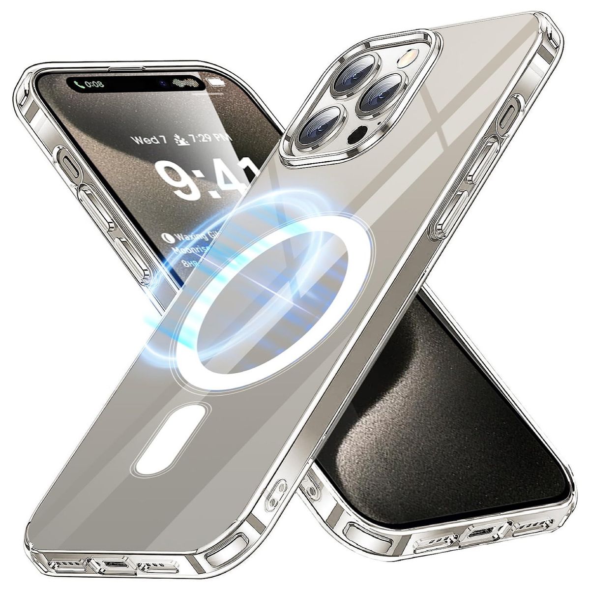GENERICO - Carcasa Con Magsafe Para iPhone 15 Pro + Lamina De Vidrio
