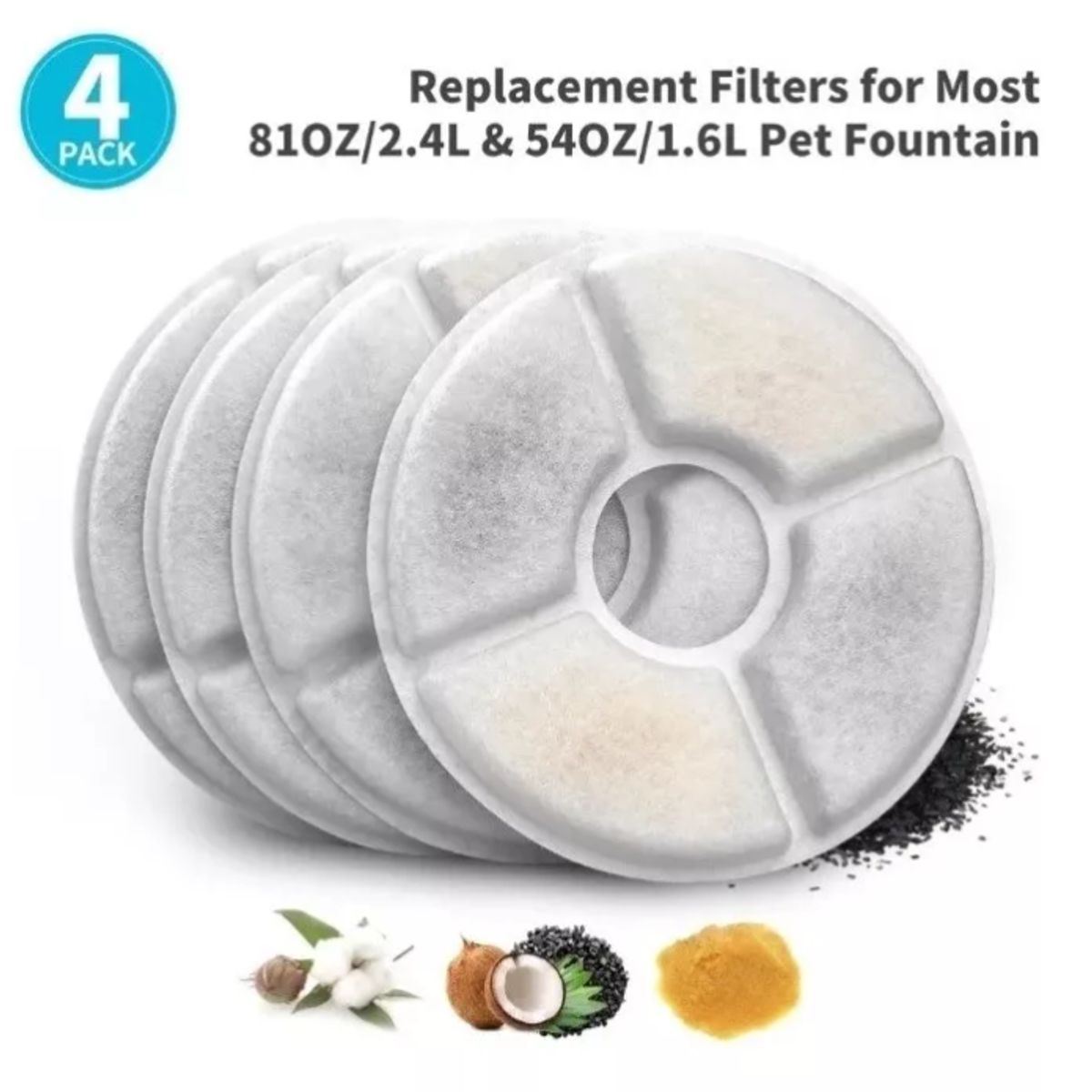 GENERICO - Pack x4 filtros para bebedero  fuente de agua eléctrico