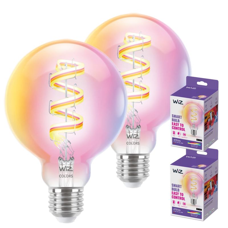 WIZ - Set 2 inteligente Filamento G95 WiZ Wi-Fi E27 MultiColoresGoogle Alexa