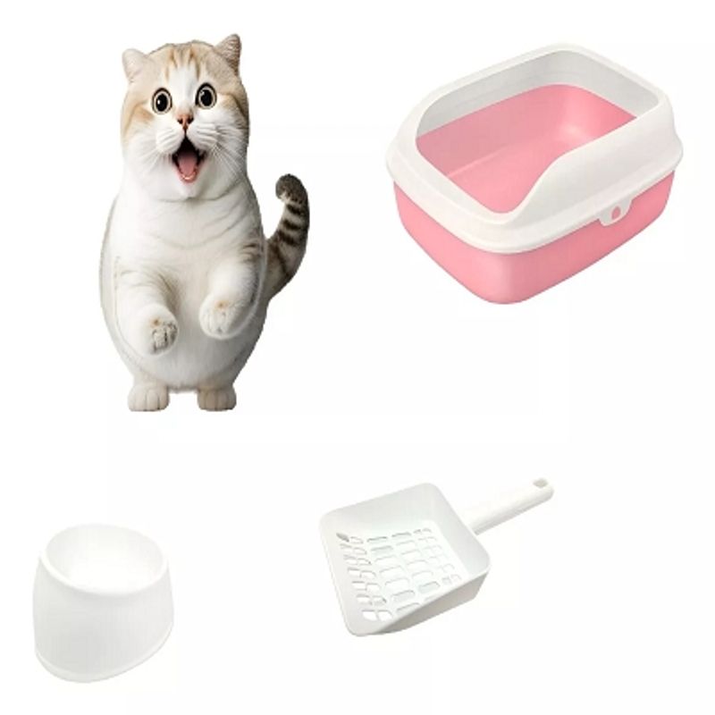 GENERICO - Baño Arenero Gato Pala Caja De Arena Sanitaria Rosa.